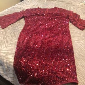 Burgundy sequined dress 2x